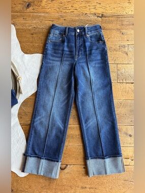 Wide Leg Blue Denim Jeans